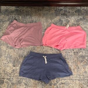 Women's Casual Shorts Set - Pink, Purple, and Blue